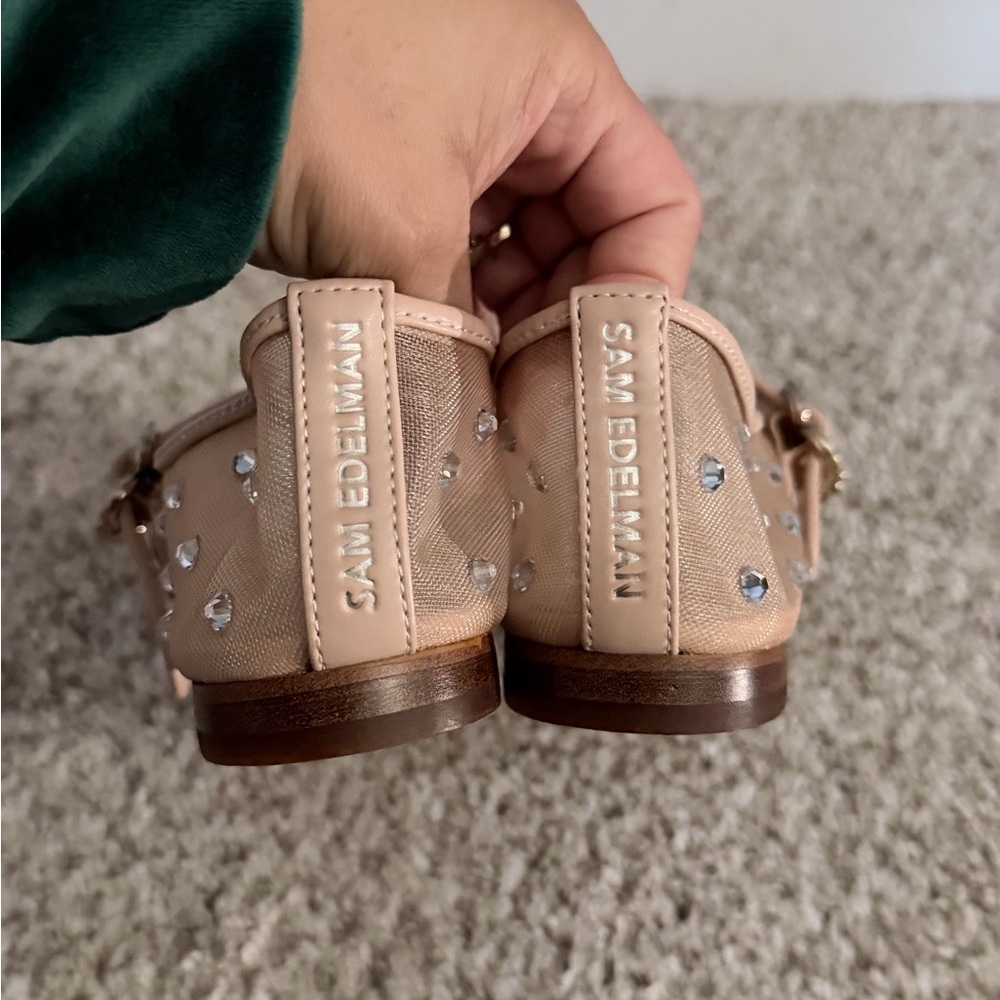 Sam Edelman Tan Rhinestone Mary Jane Flats - Picture 3 of 5